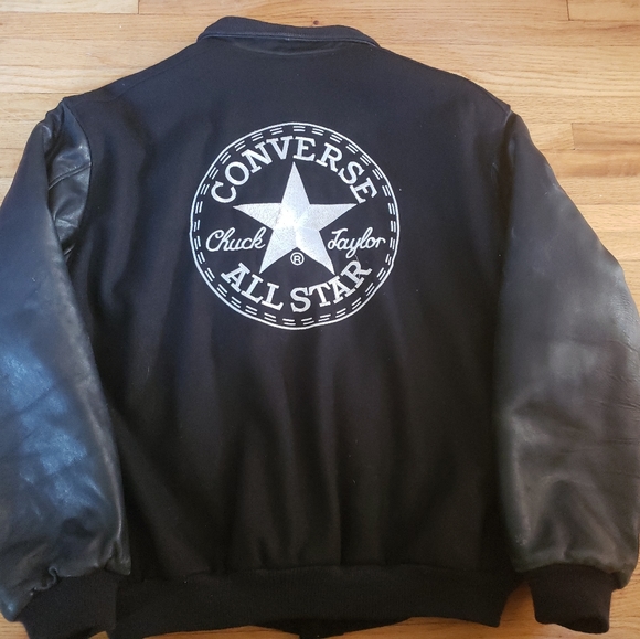 Vintage Coverse All Star Wool Bomber Jacket XL - Picture 2 of 11